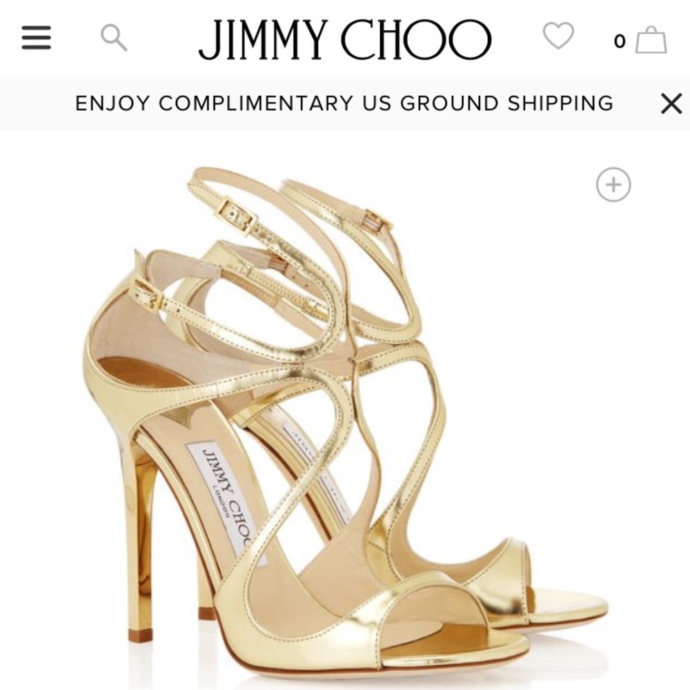 Jimmy Choo gold mirrored leather sandals